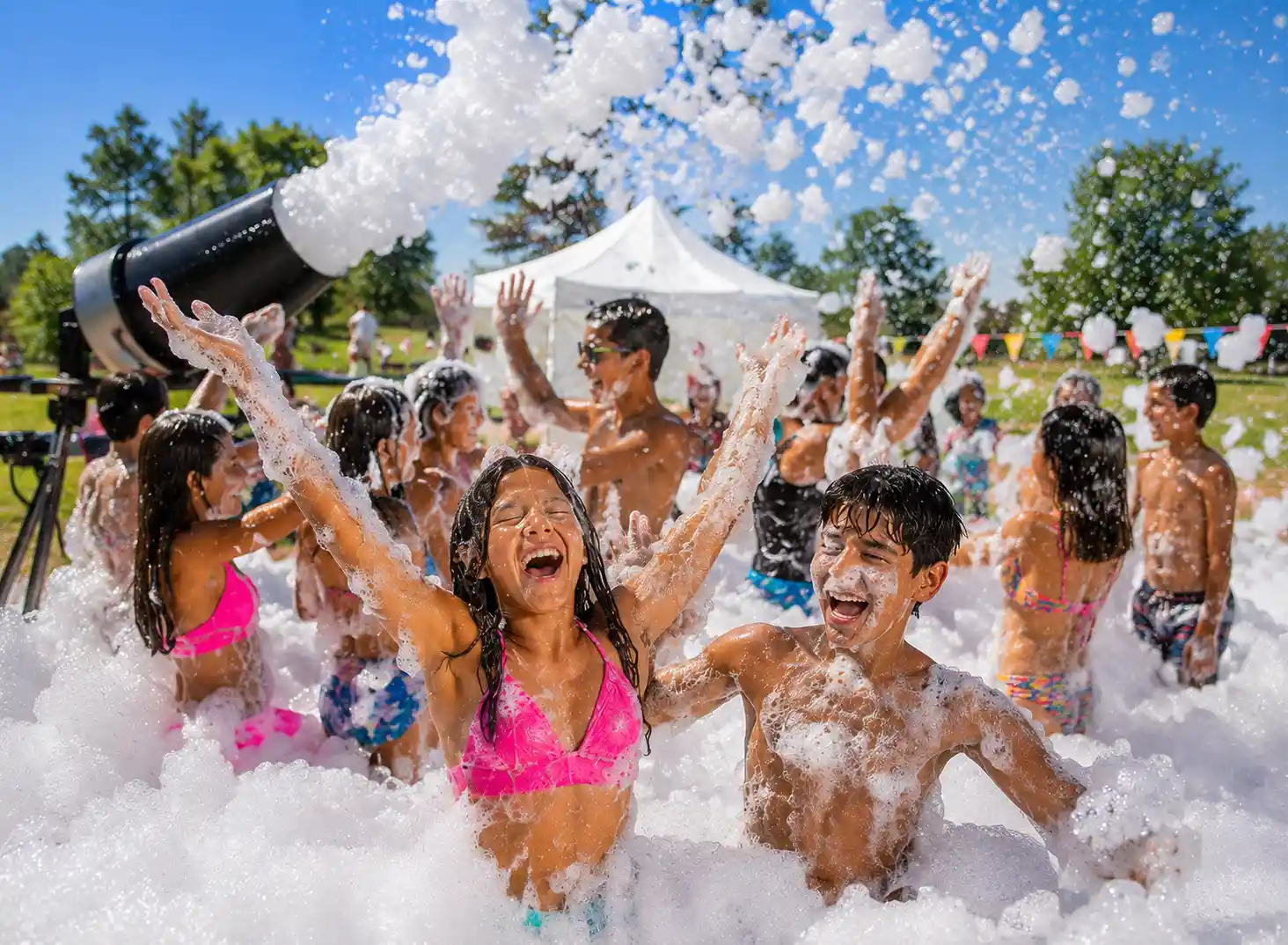 Foam party gathering in Chicago