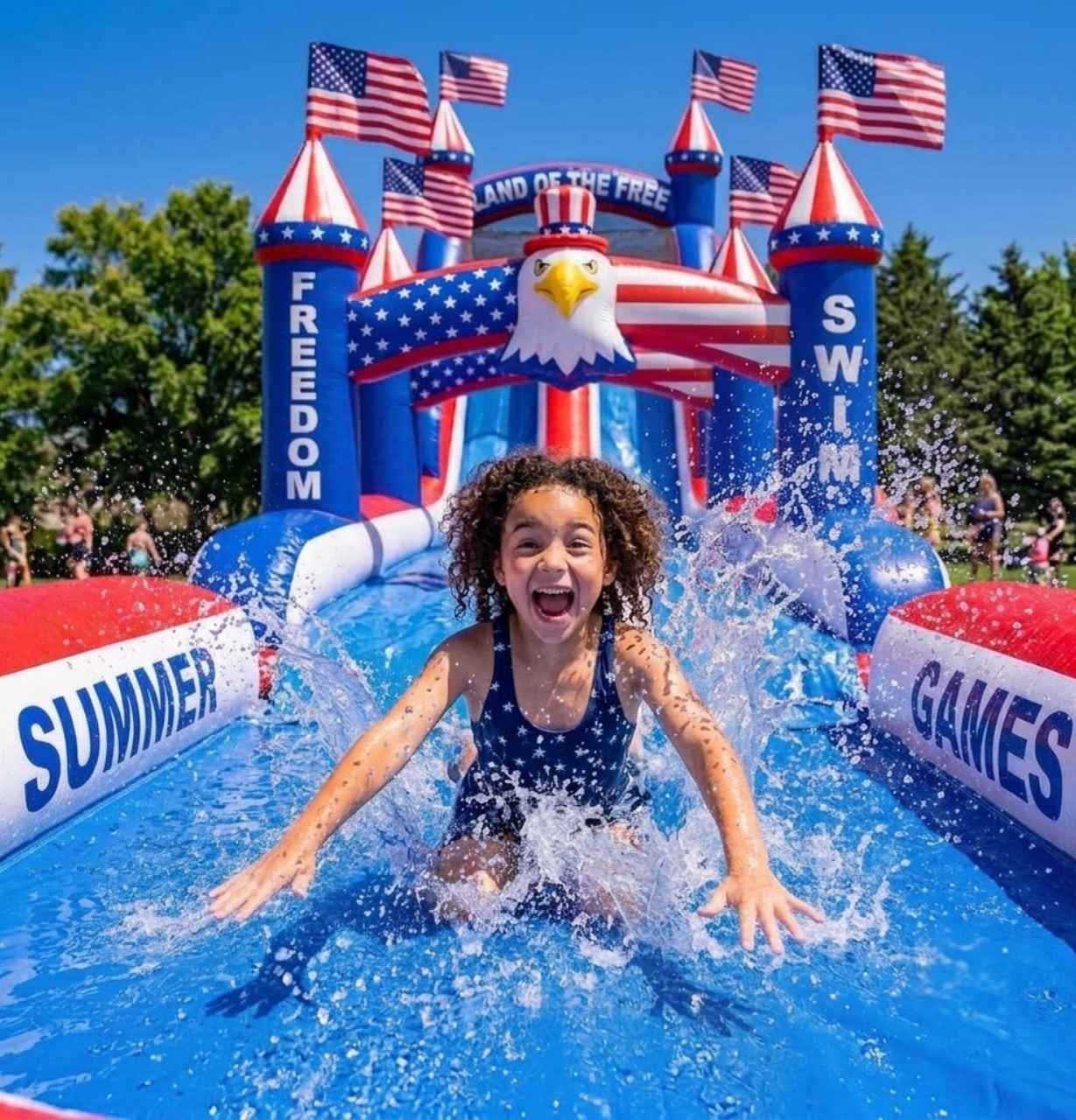 Kids on Slip and Slide