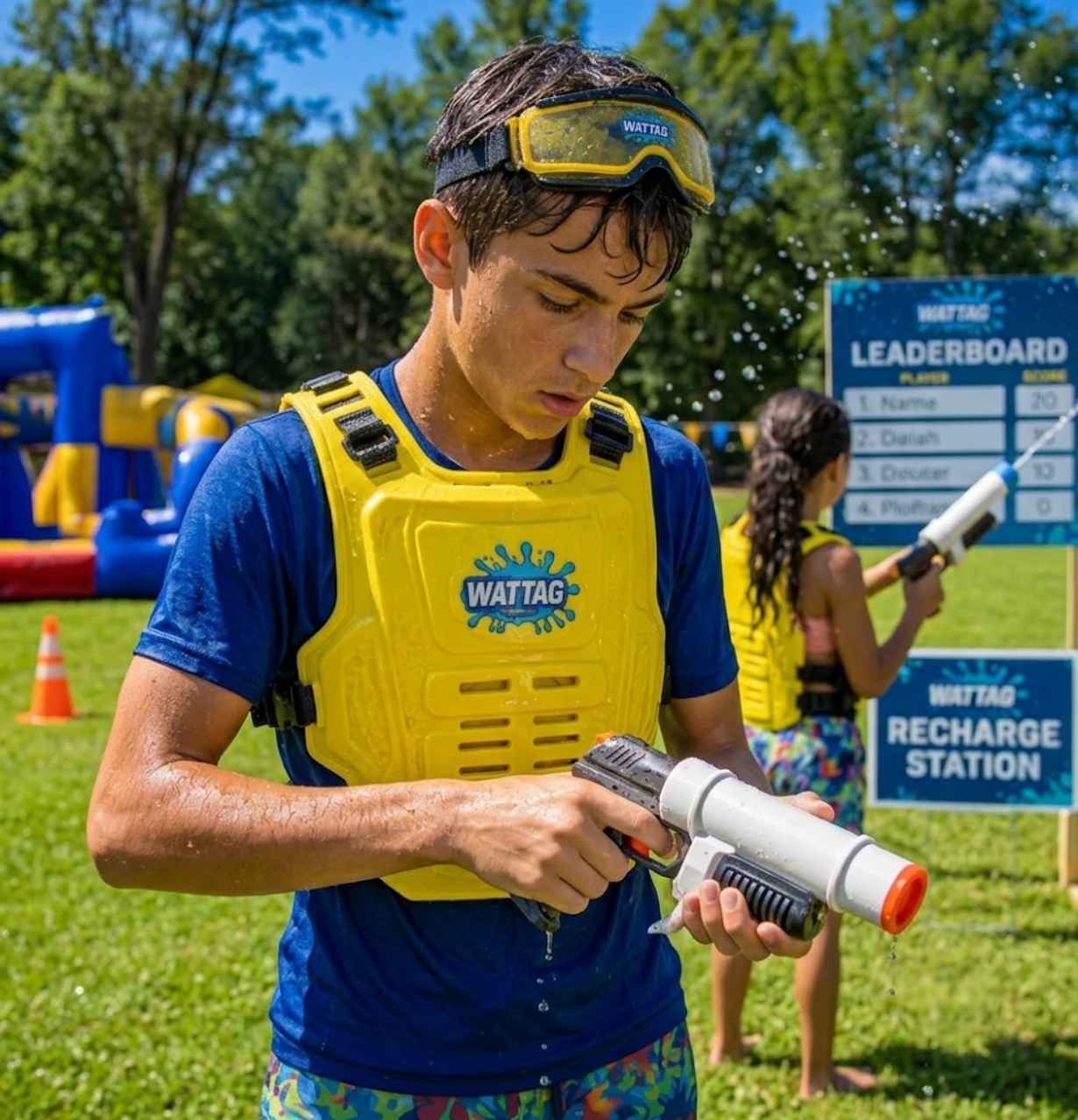 Reloading a water blaster during water tag
